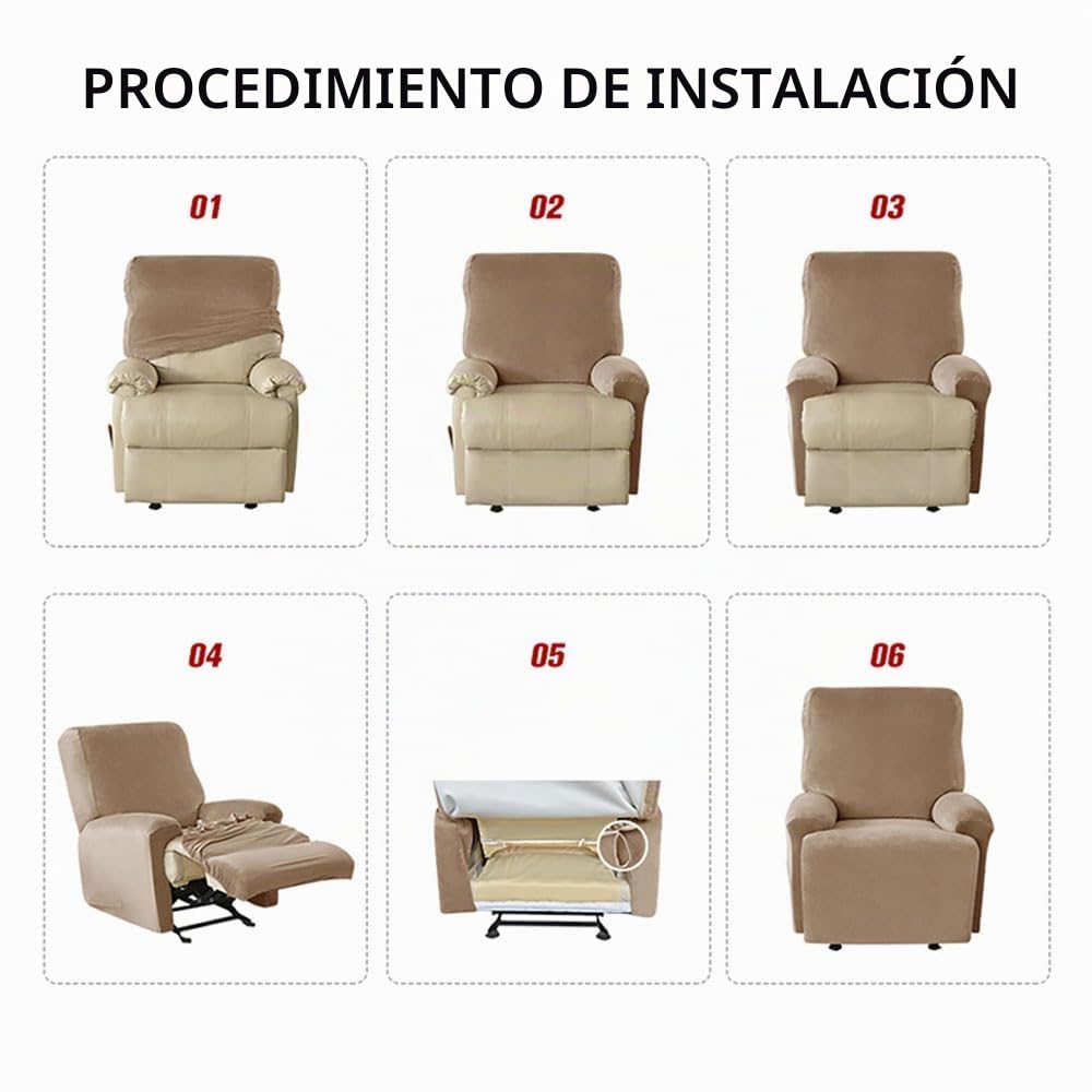 Chickwin Funda Sillon Relax Reclinable 1/2/3 Plaza, Jacquard Funda Sillón Relax Reclinable con Bolsillos Laterales, 4/6/8-Piezas Funda Sofa Reclinable, Extraíbles y Lavables (3 Plaza,Gris)