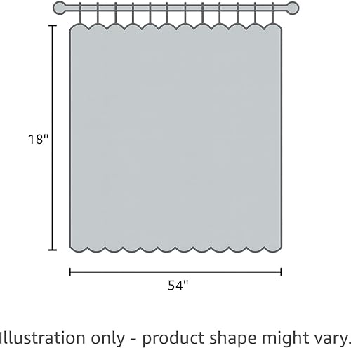 Miniatura 5 de HLC.ME Audrey - Cenefa de cortina de gasa transparente bordada con bolsillo para barra, para cocina, dormitorio, ventanas pequeñas y baño (54 x 18