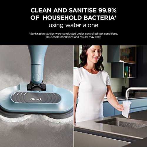 Shark Steam Mop, Automatic Steam and Scrub Steam Mop with 2 Rotating Power Pads, 2 Steam Settings, Stain & Dirt Removal, For use on all Sealed Hard Floors, 8m Cord, Blue S6002UK - Image 3
