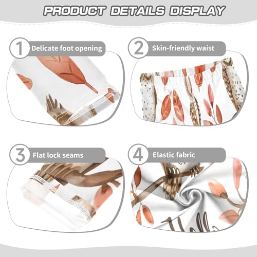 Toddler Girls Leggings Printed Yoga Pants Leggings Watercolor Owls with Word for Kids3