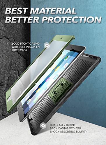 Image of SUPCASE Designed for iPad 10.2 2019 Case, [Unicorn Beetle Pro Series] with Built-in Screen Protector and Dual Layer Full Body Rugged Protective Case for iPad 7th Generation (Green)