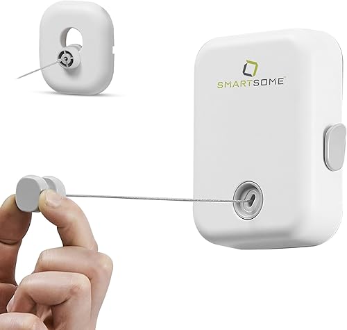 SmartSome Tendedero retráctil montado en la pared, estante de secado resistente para interiores y exteriores, solución de secado de aire