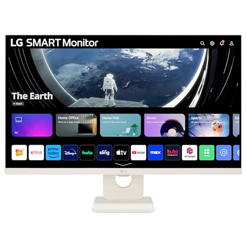 LG SMART Monitor 27U511SA-W - Full HD 1080p IPS 27 Inch 100Hz 5ms Response Time Built-in Speakers Wifi & Bluetooth Connectivity Virtually Borderless webOS Smart TV Apps Remote Control White