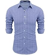 COOFANDY Men's Muscle Fit Dress Shirts Wrinkle-Free Long Sleeve Casual Button Down Shirt