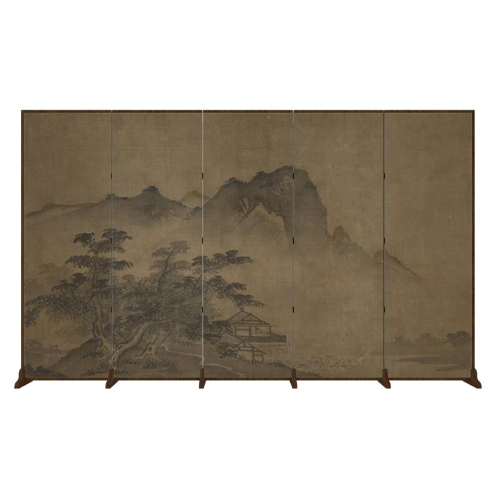 Privacy Screen Retro Landscape Screen Partition, Living Room, Tea, Privacy, Decorative Entrance Folding Room Divider