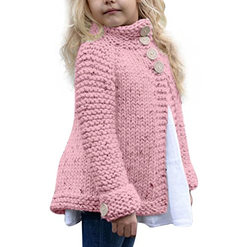 QUICKLYLY Cárdigan Suéter de Punto para bebés Niña Niño Chaquetas y Abrigos Ropa de Tejer (Rosa, 8 Años(150))…