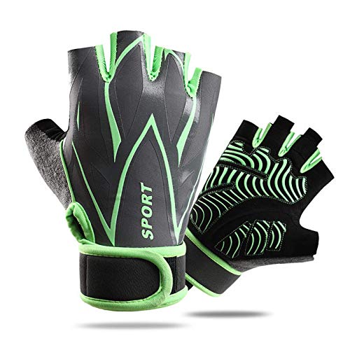 Guantes fitness para hombres y mujeres, muñequeras alargadas de medio dedo, equipo de protección deportiva, mancuernas, mancuernas, antideslizantes Cover