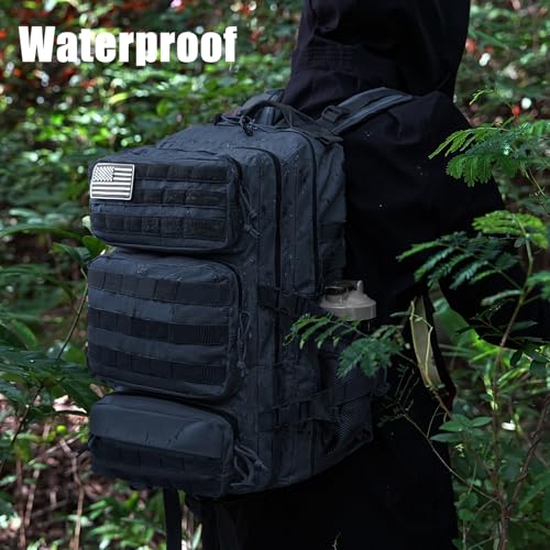 Image of Military Tactical Backpack 25L Day Backpack for Men Molle Army 3 Days Assault Pack Bug Out Bag Water Resistant and Heavy Duty Hiking Treeking Rucksack - Dark Blue