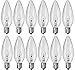 Smart Value 60-Watt Chandelier Light Bulb, 12-Pack, Torpedo Tip, Warm White Light, Clear, Dimmable, E12 Candelabra Base