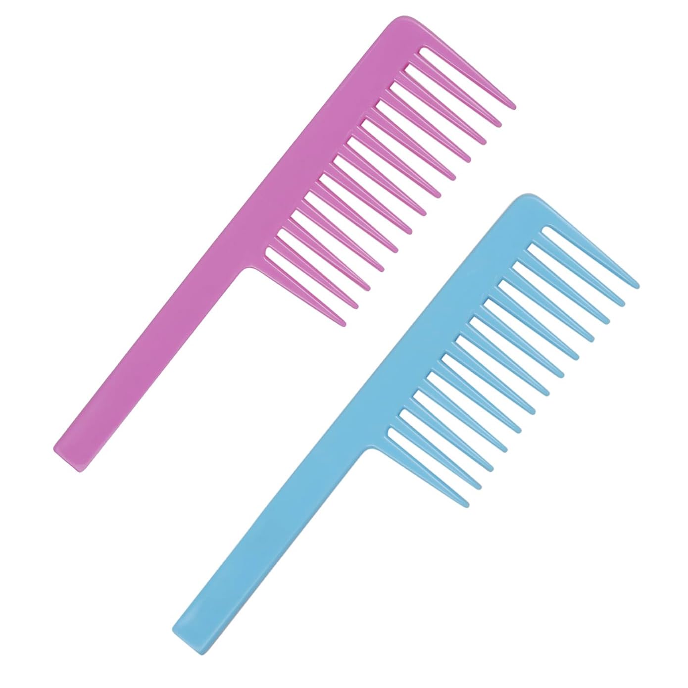 NOTCH Hair 20cm Wide Comb with Handle 8" Inch (Multi) Set of 2pc | Broad Tooth Hair Detangling Comb | Wide Teeth Comb-picture-54
