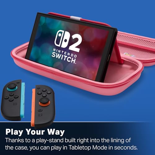 Image of PowerA Protection Case for Nintendo Switch 2 - Kirby Mouthful, Officially Licensed, Protective Storage, Holds up to 9 Game Cards and 2 microSD Express Cards, Integrated Play Stand