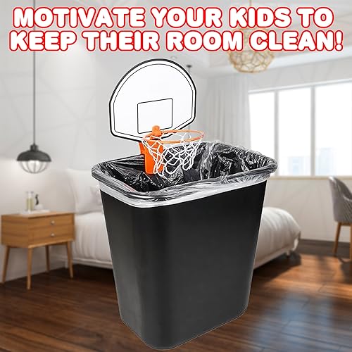 ArtCreativity Mini Basketball Hoop Trash Can Set, Includes Clip-On Hoop with Backboard, Inflatable Ball and Pump, Fun Indoor Basketball Hoop for Kids, Office Toys, Trashketball Classroom Games4