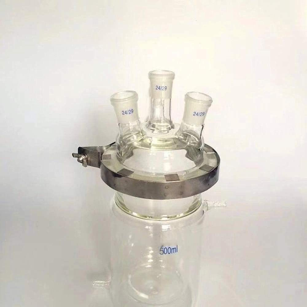 500 ml 1000 ml Laborglasreaktor – Doppelschicht-Reaktionskolben mit offenem Mantel und 24/24/24-Drei-Port-Verbindung | 500ml