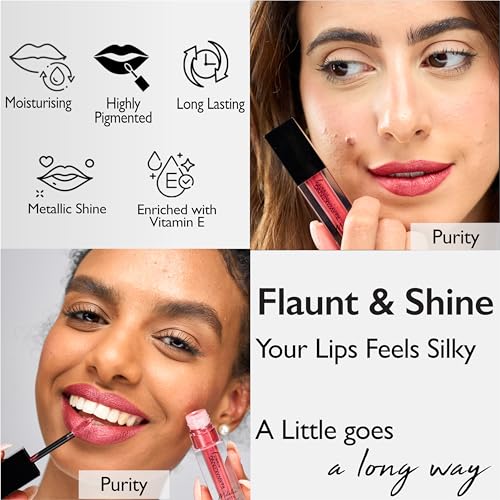 Summit G Metallic Liquid Matte Lip cream, Long Lasting Matte Finish Lipstick, Vitamin E Enriched - Image 4