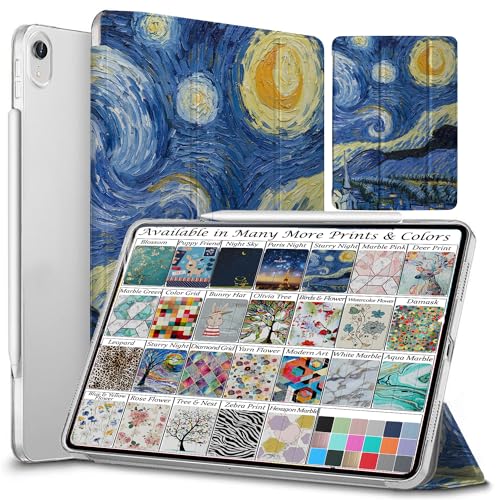 Image of DuraSafe Cases for iPad mini 6 8.3 Inch 2021 [ Mini 6th Gen ] A2567 A2568 A2569 MK7M3HN /A MLWL3HN /A MK7R3HN /A MK7P3HN /A MK7T3HN /A Trifold Printed Hard Smart PC Transparent Back Cover - Starry Night