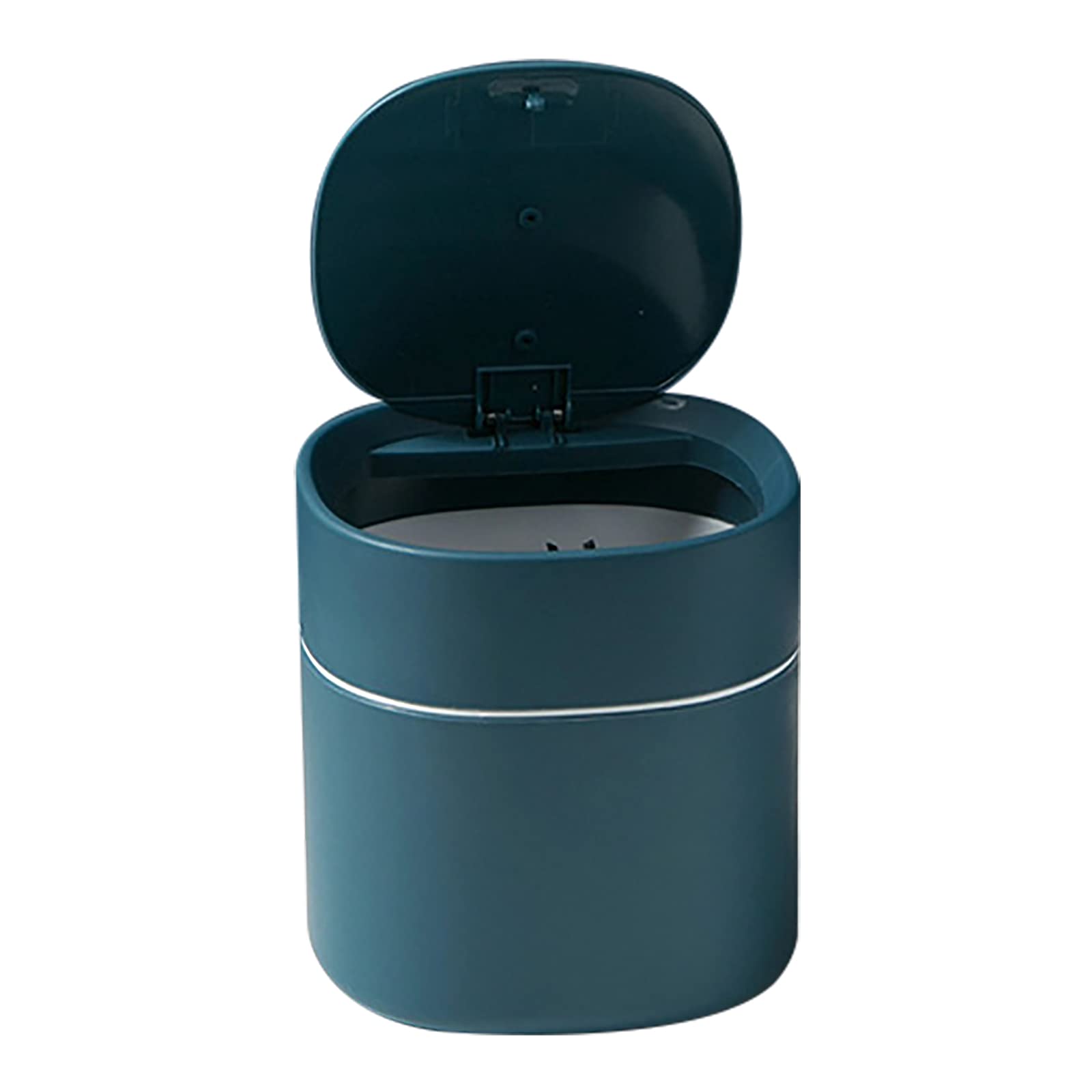 Uoeo Plastic Mini Trash Can Mini Countertop Trash Can Mini Desktop Trash Can with Lid Small Desktop Wastebasket Mini Trash Can Trash Dispenser Mini Bin,for Bathroom Vanity,Coffee Table,Tabletop, Navy