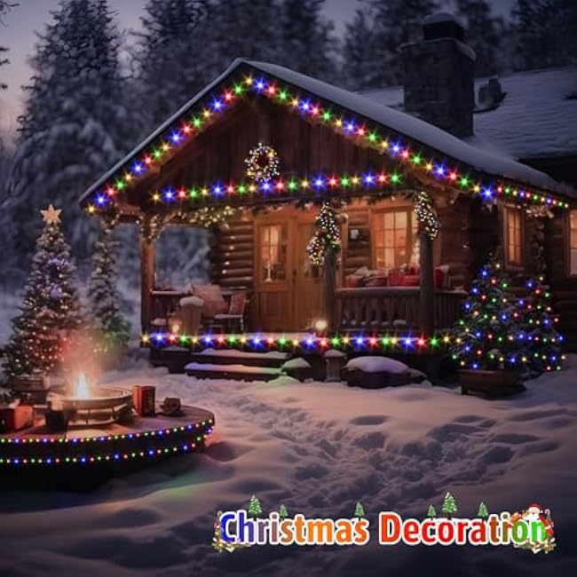 131FT 400 LED Christmas Lights Outdoor String Lights 8 Modes & Timer Twinkle Fairy Lights Plug in Waterproof LED String Lights for Xmas Yard Tree Patio Wedding Holiday Party Decorations (Multicolor)