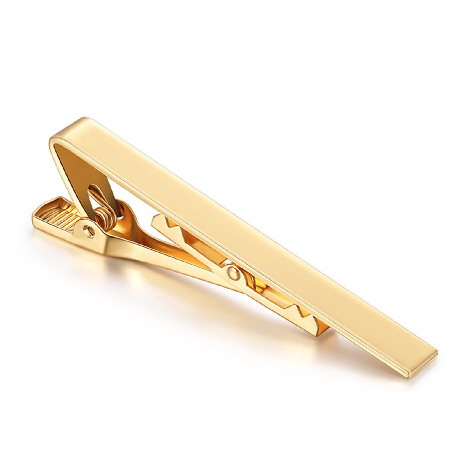 1/2/3Pcs Tie Clips for Men Black Tie Bar Clip Set for Regular Ties Necktie for Wedding Anniversary Business Best Gift Skiny Necktie Meeting Gold Black Long(2.28"*0.24") Short (1.69"*0.24")