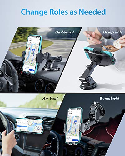 DesertWest Universal Car Phone Mount, Protection Upgrade Cell Phone Holder Stand for Dashboard Windshield Air Vent, Compatible with iPhone 12 SE 11 Pro Max XR XS X Samsung Galaxy S21 Note 20 S20 S10