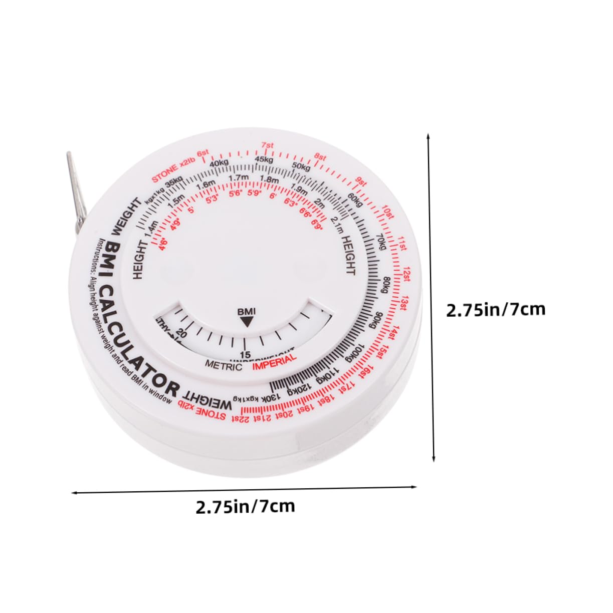 FOYTOKI 1.5m Bmi Tape Measure Round Percentage Tool for Health Monitoring Accurate Fitness Tracking