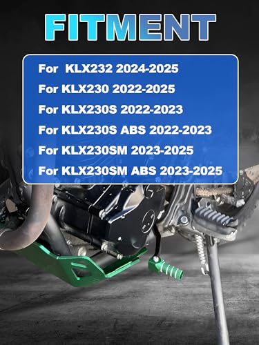 Image of Gear Shifter for KLX230,Folding CNC 6061 Aluminum Motorcycle Shift Lever for Dirt Bike KLX232 24-25 /KLX230 22-25 /KLX230SM 23-25 /KLX230SM ABS 23-25 /KLX230S 22-23 /KLX230S ABS 22-23-Green
