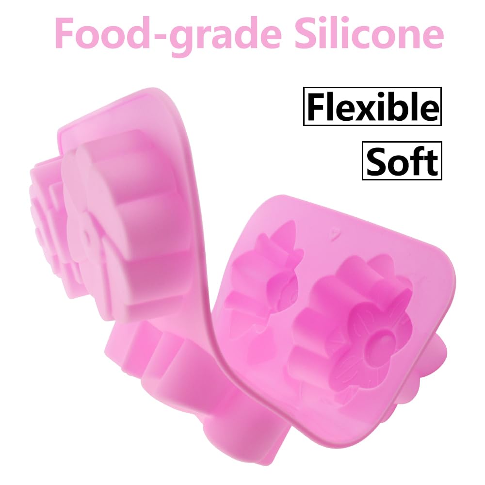 2 paquetes de moldes de silicona de 6 cavidades para flores surtidas, moldes de jabón de flores de silicona mixtos, moldes de jabón para manualidades, chocolate, galletas, pasteles, magdalenas,