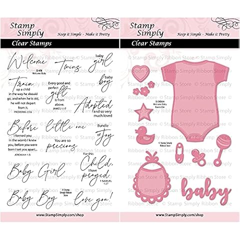 Stamp Simply Clear Stamps - Welcome Baby Christian Religious Newborn Sentiments (2-Pack) 4x6 Sheet - 25 Pieces Cover