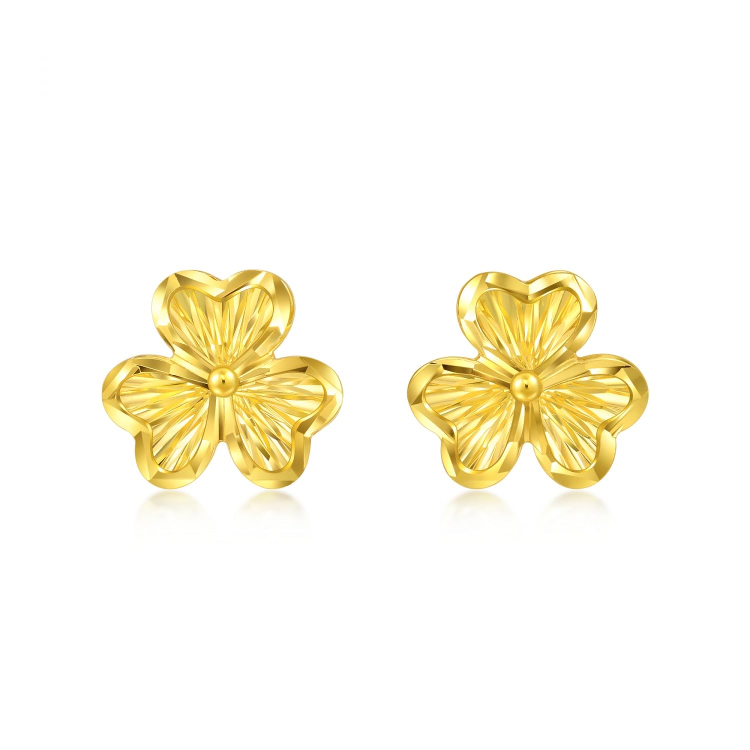CHOW SANG SANG 999 24K Gold Essence Blossom Stud Earrings for Women 95215E