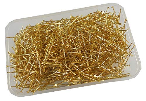 Image of eshoppee 100 gm Golden Gold Color 26 mm Metal keel headpin Head pins Jewellery Making Material Fitting Kit Art and Craft kit kit