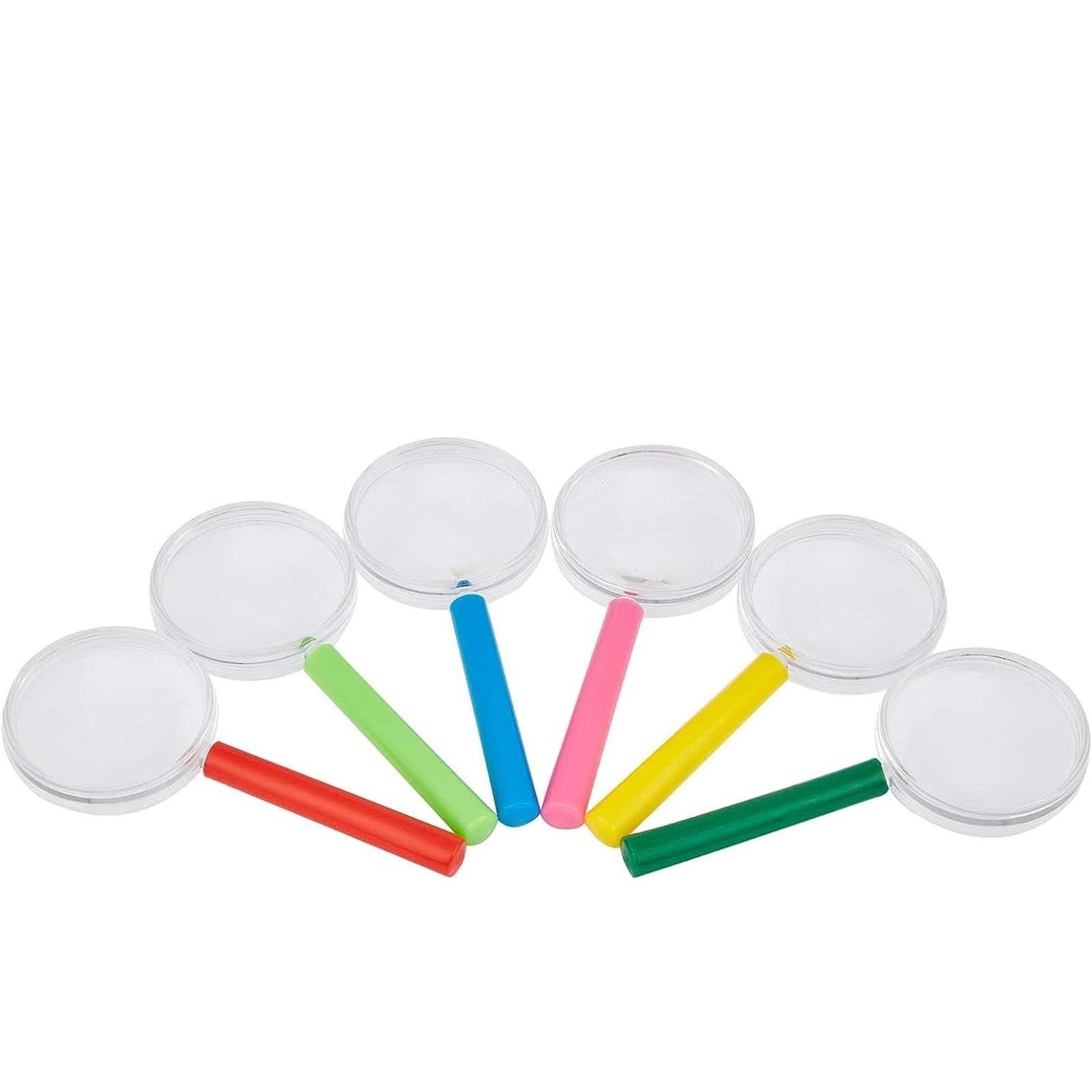 THE WHITE SHOP 5PCS,Magnifying Glass KidsPlastic Magnifier Colorful Mini Hand Lens for Science Class, Outdoor Observation, Fun Toys, Detective Party Favors(6 Colors)