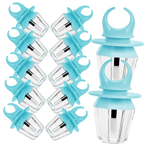 Healeved 12 Piezas tubo de brillo de labios contenedores vacios recargable tinte tubos para hacer brillo de labios tubo vacío de brillo de labios el plastico Blue