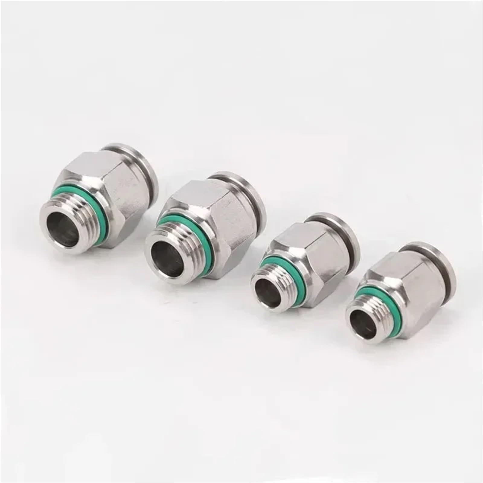 Conector de manguera de aire de acero inoxidable 304, conector de tubo neumático de rosca G for PC, 1/8, 1/4, 3/8, 1/2, M5, BSPT, acoplamiento rápido, 10 Uds.(Color:PC8-G02)