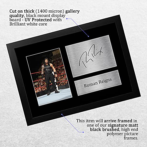 HWC Trading Giften Voor De Fight Romeinse Reigns A4 Printed Gift Ontworpen Autograph Wwe Druk Open Beeld Dédicacée - Afbeelding 4