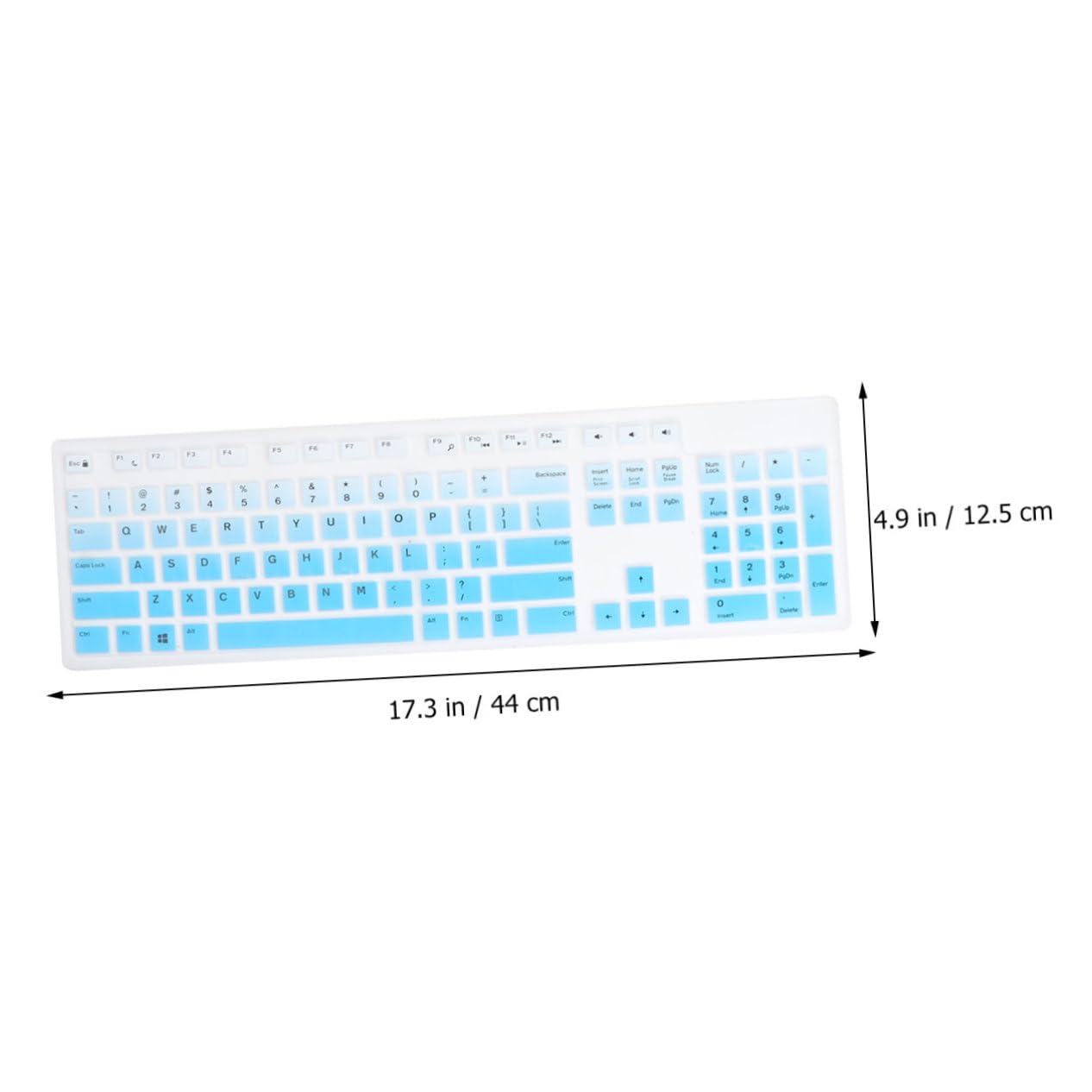 KOMBIUDA 2Pcs Gradient Blue Purple Silicone Keyboard Skin Keyboard Cover for Kbp Soft Flexible Durable Dust Spill Protection