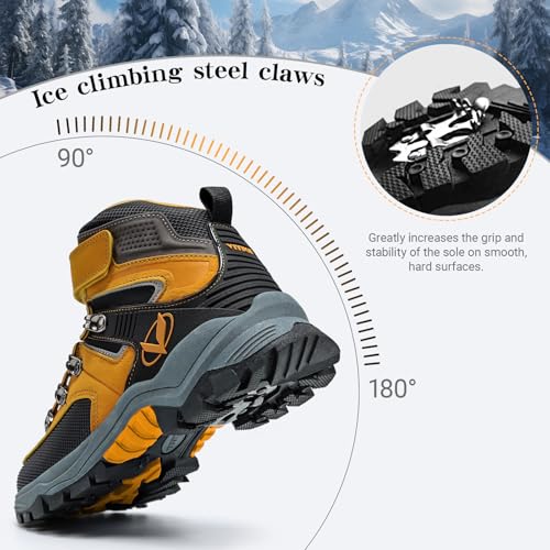 Littleplum Boys Snow Boots Winter Warm Booties Antiskid Hiking Outdoor Shoes Ankle Boots for Kids2