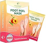 Premium Hornhaut Socken von Plantifique - Pfirsich Fußmaske - Hornhautentferner Socken - Wirksam bei Schwielen Abgestorbener und Trockener Haut - Reparatur der Ferse nach einmaligem Gebrauch