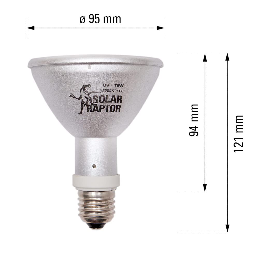 HID UV-Strahler, Metalldampflampe, Wärme & UV-Lampe für Terrarien (70 Watt/Spot)