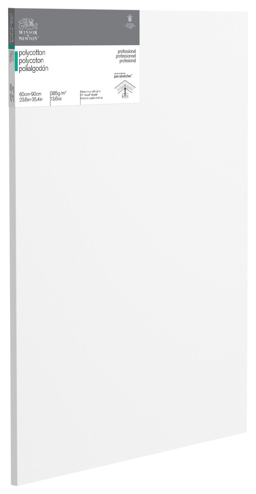 Winsor & Newton 6206033 Professional Keilrahmen aus Baumwollmischgewebe, 385 g/m², 3-fach grundiert, mittlere Körnung, ideal für die Ölfarben und Acrylfarben - 60x90cm