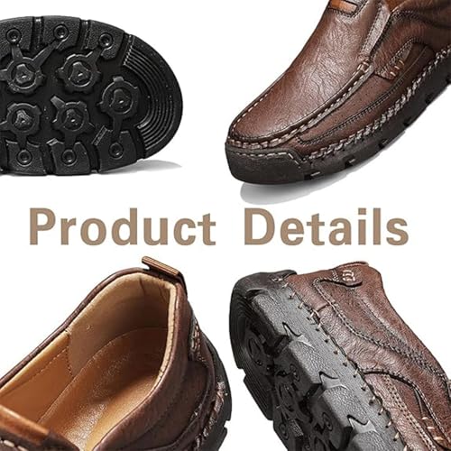 Matufit Shoes for Men, Matufit Men's Handcrafted Cowhide Orthopedic Loafers - Wide Toe Box Slip-On Waterproof & Non-Slip Comfort Walking Shoes3