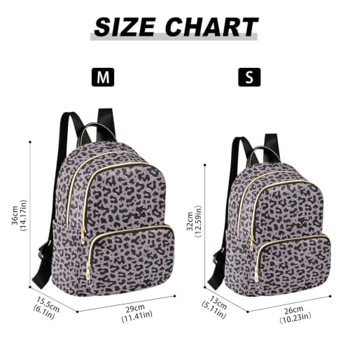 Mochila de leopardo morado casual con gran capacidad y estampado animal elegante 3