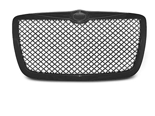 Front Grill Front Central Grill Sport VR-184 Grille Sport Glossy Black compatible with Chrysler 300 C 2004 2005 2006 2007 2008 2009 2010 2011