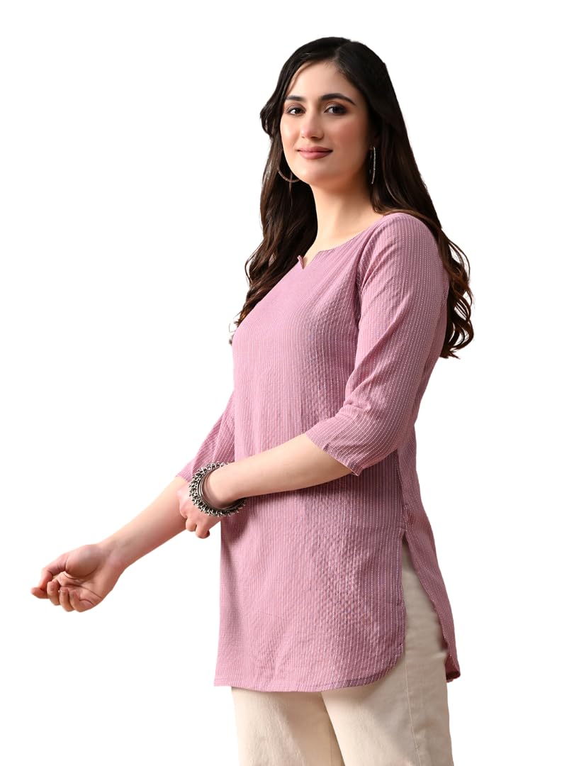 Women Pure Cotton Katha Plain Short Kurti |Short Top| Solid Casual Tunic-image-35