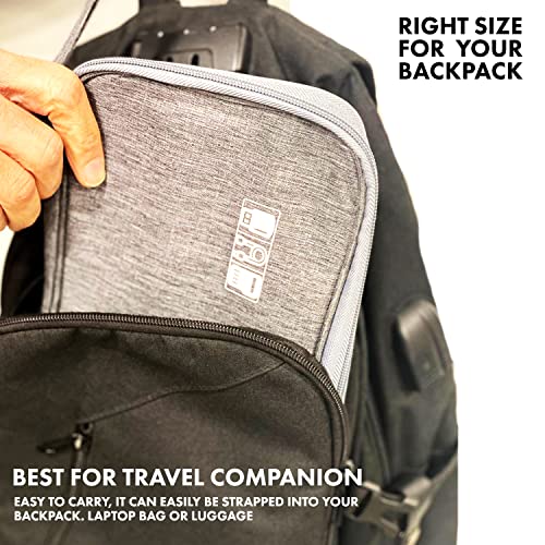 Woodland Cable Bag and Cable Organiser Bag is a Travel Essentials Electronics Travel Organizer for Chargers, Cables, USB Drive, SD Card, Power Bank and Hard Disk with Handle (Navy) - Image 5