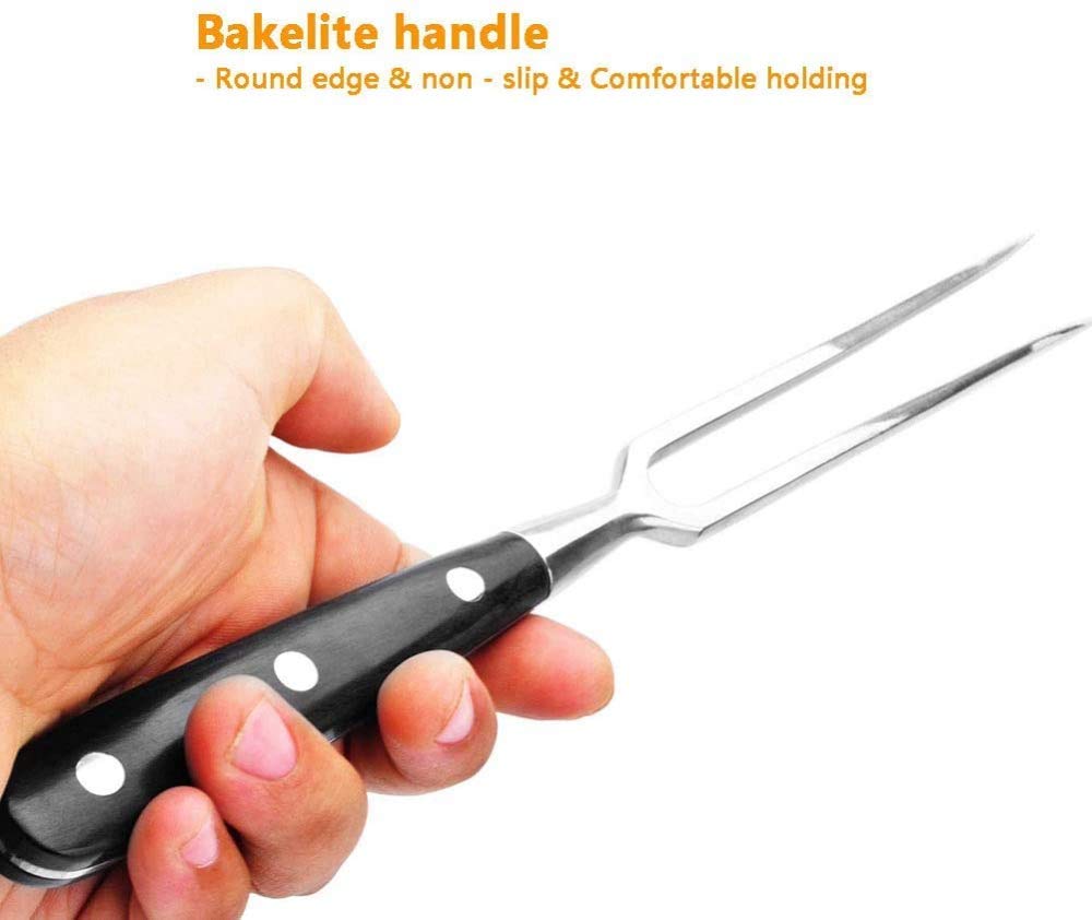 Tenedor de Barbacoa Profesional, Tenedor, Acero Inoxidable, diseñado para agarrar con firmeza Carne y Aves, Conveniente y Conveniente, 2 Piezas