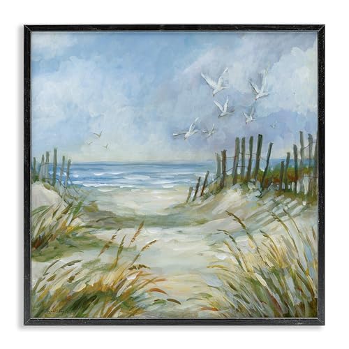 Stupell Industries Pathway Beach Grasses Black Framed Giclee Art Design by Susan Winget, 17 x 17