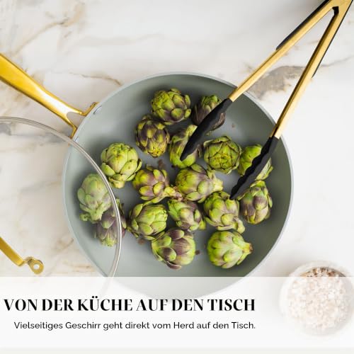 Schwarz-Goldenes Küchenutensilien-Set – 7-teiliges Silikon-Kochset mit goldenem Utensilienhalter… – Ansicht 5