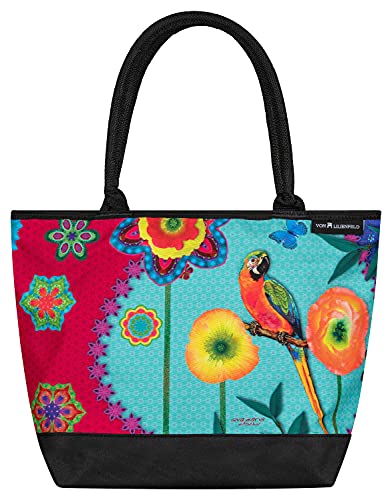 Sac Cabas VON LILIENFELD Grand Sac Bandoulière Femme Motif Art Parrot in Paradise