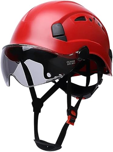 Cascos De Construcción Casco de Seguridad con Visera 6 Puntos Ajustable Suspensión ANSI Z89.1 Tipo I Clase C Hardhats, Cascos De Construcción