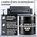 WEYSTOM Leather Recoloring Balm - Black Leather Repair Kit for Furniture, Dye, Recolor, Renew, Repair & Restore Aged, Faded, Cracked, Peeling and Scuffed