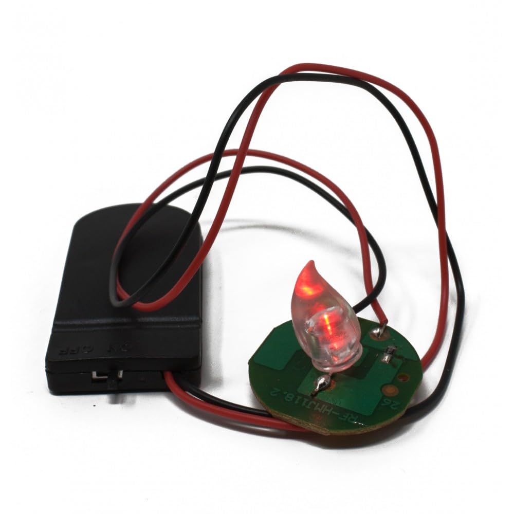 Moranduzzo Effetto Fuoco 1 LED Tremolante a Batterie – Accessorio per Presepe, Luce Realistica a Fiamma